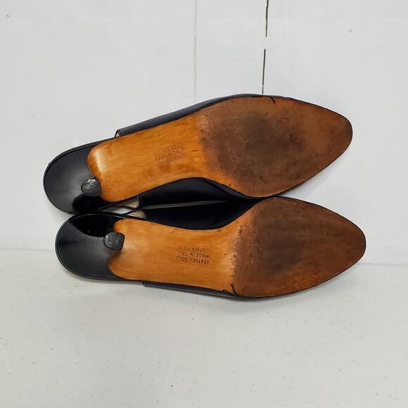 Vintage Salvatorre Ferragamo Leather Slingback Sandals 10 - Picture 6 of 9